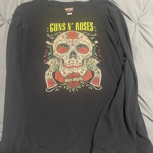 Harley-Davidson Guns N' Roses Black Long Sleeve Shirt rare. EUC